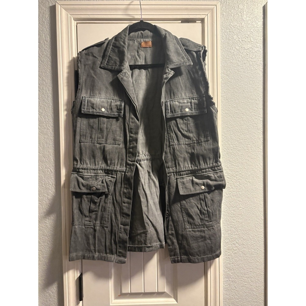 POL‎ Utility Cargo Vest Women Medium Gray Excellent Utility Gorpcore JFT348A